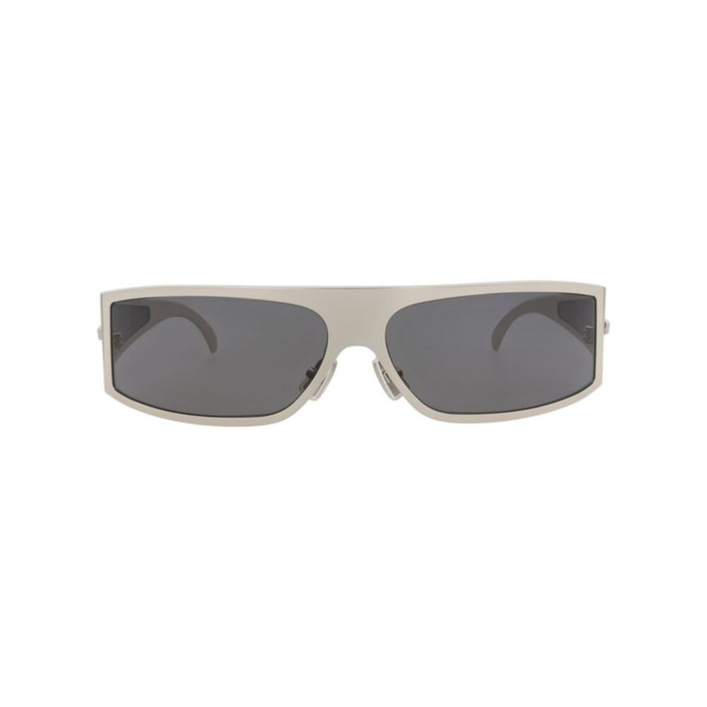 Bottega Veneta Shield-Frame Metal Sunglasses Silver Unisex-Adult